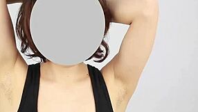 Japanese babe licks armpits in steamy fetish tease