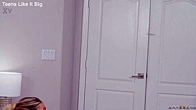 Bet athletic blonde wife Kayley Gunner chokes on cock before creampie