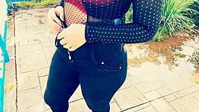 amateur big ass girlfriend rides cock cowgirl outdoor public homemade sex cash