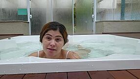 waiting in the hotel jacuzzi flashing for married guys to play