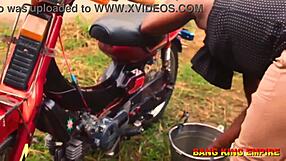 African wife queen fucks big dick ex boyfriend doggystyle in ghetto creampie finish