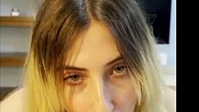 intense pov blowjob from petite blonde to lucky stepdad