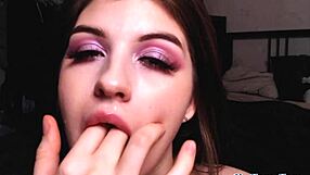 babe begs for hot cumshot on face in webcam part 3