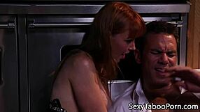 Ginger Milf Rides Huge Cock Then Switches to Lesbian Fingering