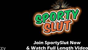 Skinny slut in pink thong flaunts puffy cameltoe and round ass during yoga flex