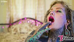 tattoo goth punk girl fingers pussy and ass then toys anal gaping prolapse