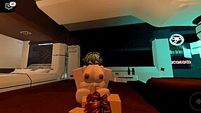 Roblox friend pounds her pussy to cum several times