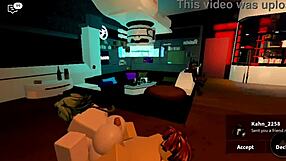 Roblox friend pounds her pussy to cum several times