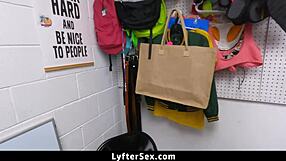 desperate young athlete caught shoplifting bends over for cop's rough doggystyle fuck