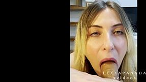 intense pov blowjob from petite blonde to lucky stepdad