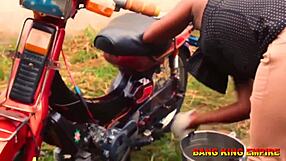 African wife queen fucks big dick ex boyfriend doggystyle in ghetto creampie finish