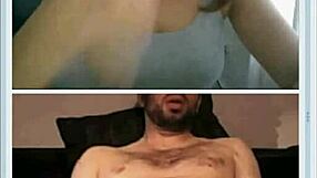 cute brunette teen flashes boobs on webcam and strokes stranger's cock to cum