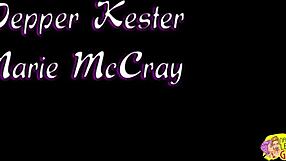 Pepper Kester and Marie Mccray finger lick strap on pound tight redhead pussies