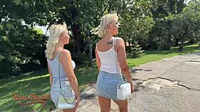 Naughty Vera And Greta Suck Mr Texas In Outdoor Threesome