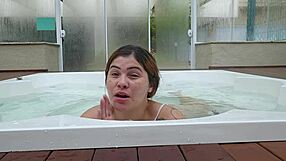 waiting in the hotel jacuzzi flashing for married guys to play