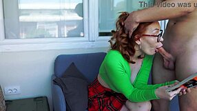 reading a book while your boyfriend licks your pretty redhead pussy from behind?