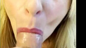 intense pov blowjob from petite blonde to lucky stepdad