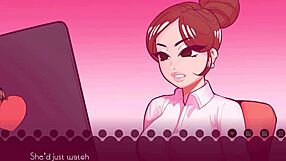 Lesbian Kissing Turns to Shaved Pussy Licking Fingering in Therapy Game