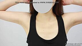 Japanese babe licks armpits in steamy fetish tease