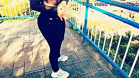 amateur big ass girlfriend rides cock cowgirl outdoor public homemade sex cash