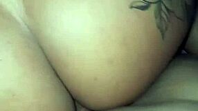 Watch this married slut in lingerie get her big ass gaped by young stud while hubby films