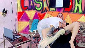 tattoo guys can't resist my pink pussy in studio chaos