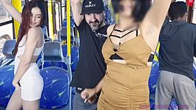 check out this big ass wife getting cumshot on bus skirt up public outdoor?