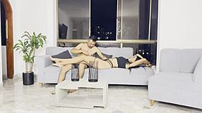 hot roommate with big tits and ass gets bent over doggystyle by huge cock surprise