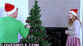 Fiancée's Mom Gives Christmas Eve Balls Deep Blowjob And Titty Fuck