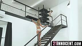 innocent ivana sucks toes in lingerie during bedroom fetish blowjob brawl.