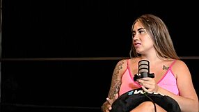 sara blonde's public interview turns wild with fingering orgasm and massive squirt