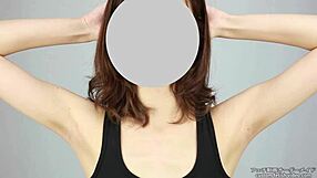 Japanese babe licks armpits in steamy fetish tease