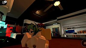 Roblox friend pounds her pussy to cum several times