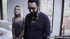 Who drills 18yo stepdaughter hardest from behind begging for more?