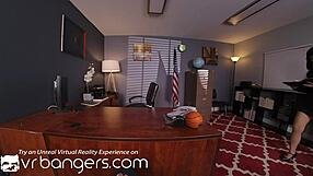 Prim office milf Marica Hase bends rules dominating huge cock