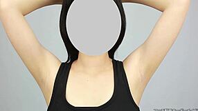 Japanese babe licks armpits in steamy fetish tease