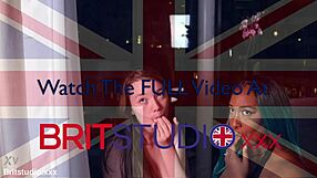 Curious British teens in uniforms tease with huge cocks before swallowing