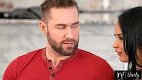 Busty Anissa Kate begs roommate creampie her wet pussy hard