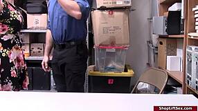 Teen Shoplifter Deepthroats Cop's Cock in Office Bust