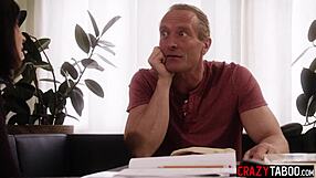 hey stepdad's huge cock makes kinky homeschool chores start with teen aria valencia's deep blowjob