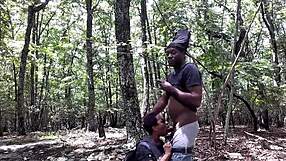 watch her gag on black cock deepthroat while licking southern ass outdoors!