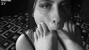 gorgeous svetlanna's white toenails make ravena lick her feet sensually