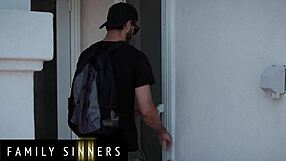 redhead milf tempts nephew's big cock then rides it moaning loud