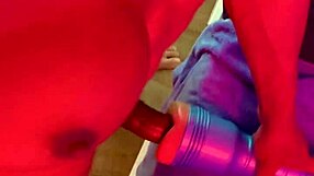 shemale bya lessa strokes monster cock bareback until explosive cumshot sprays