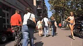 damn, blue angel looks so hot body painted naked strolling public streets