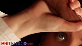 office secretary victoria greene slurps cum from gloryhole cocks at milking table