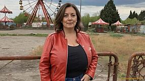 Mom hikes nude, craving public eyes on saggy tits?