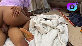 Lazy Housemaid Spreads Wet Pussy for Hard Missionary Creampie Pounding