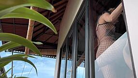 Hot Fishnet Babe Bent Over Doggystyle Rough Quickie Recording