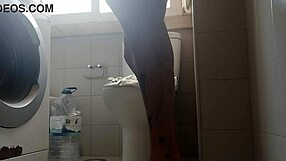 whoa he shaves that huge cock and milks out tons of spit